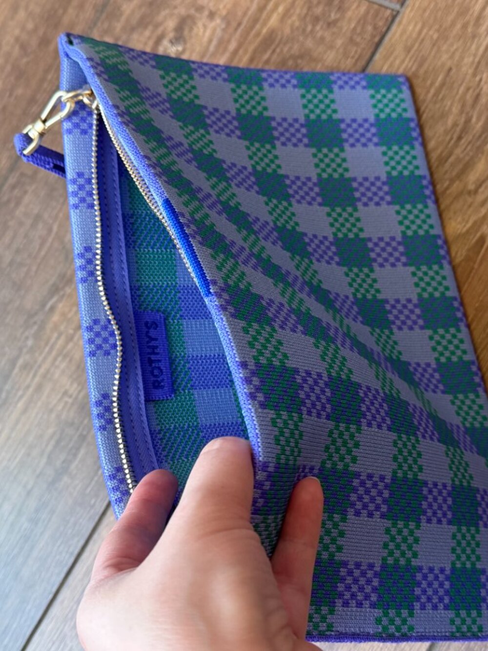 Rothy's Zippered Wristlet - Purple/Green - Picture 3 of 4